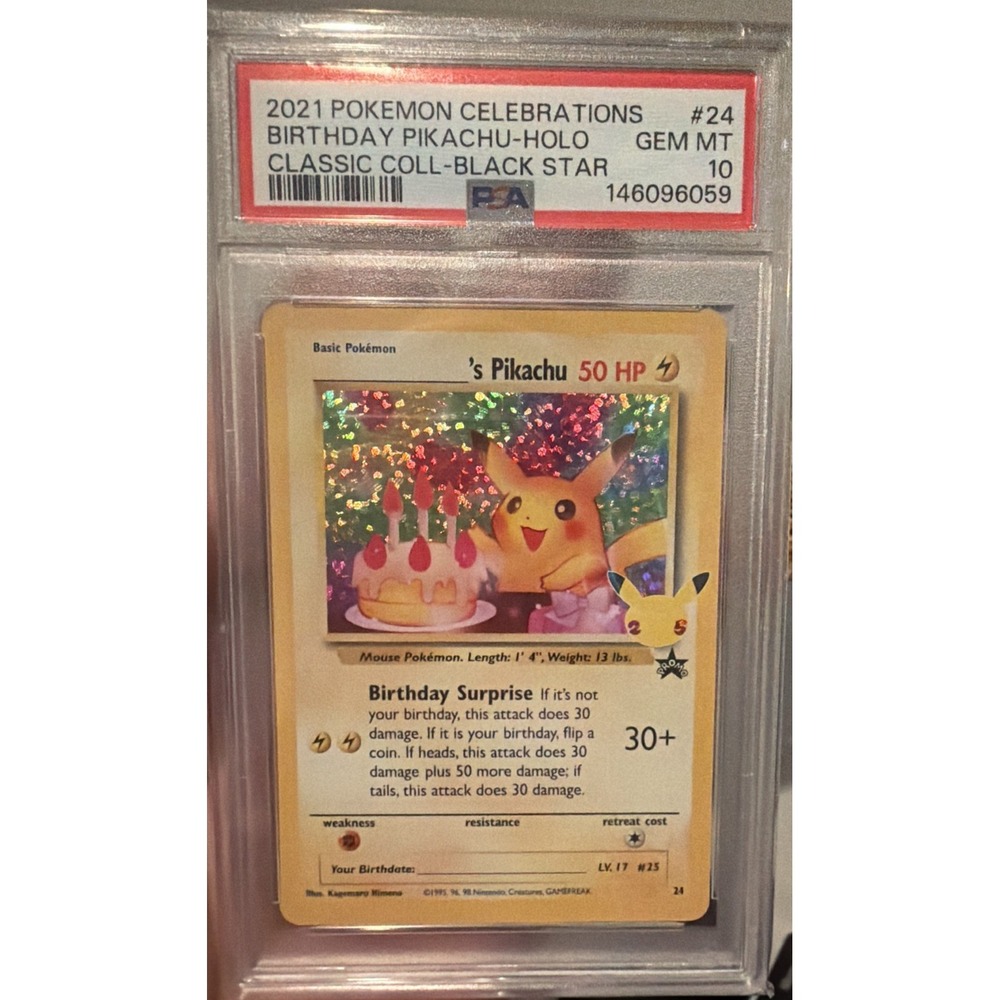 PSA 10 Birthday Pikachu Holo #24 Celebrations Classic Pokémon 2021 GEM MINT
